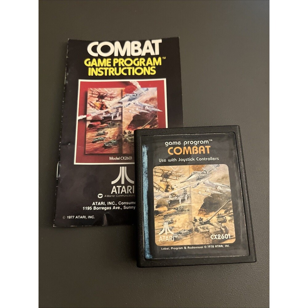 Combat (Atari 2600, 1977) Game Program Cartridge And Booklet : tested